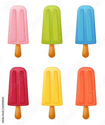 Different color ice cream collection