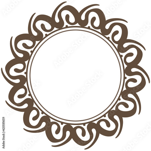 Decorative round vintage frame for labels, tags and invitations