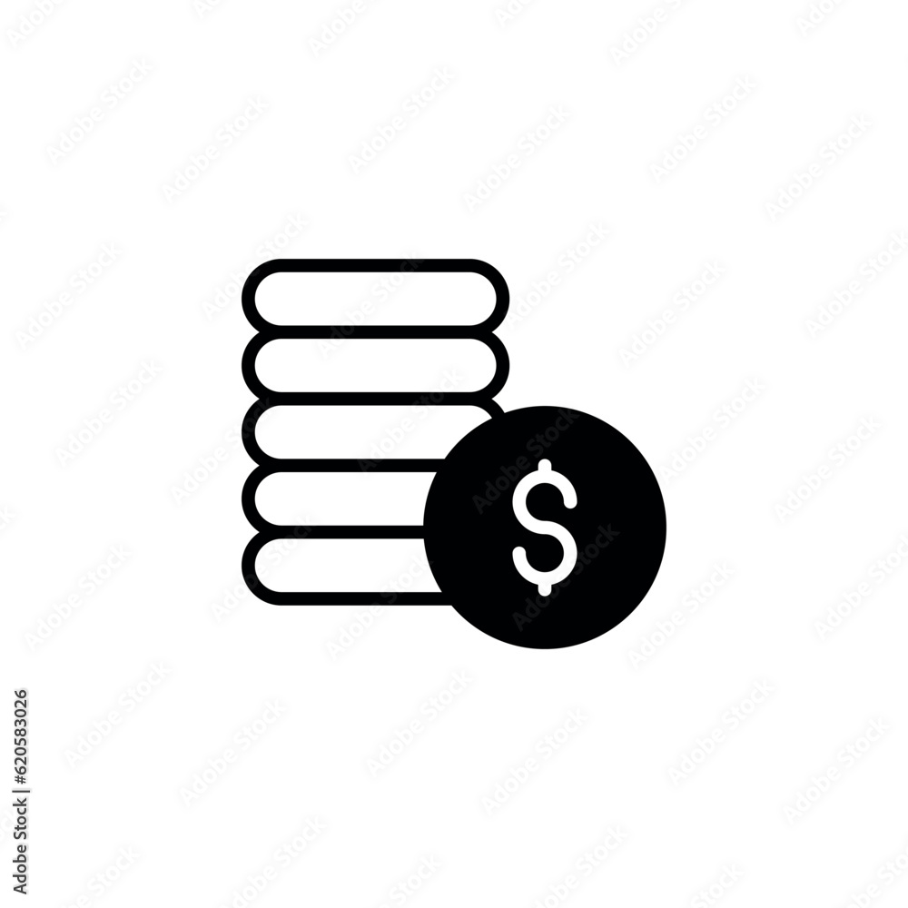 Coins icon design with white background stock illustration Coins icon design with white background stock illustration