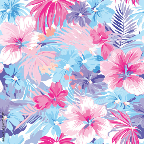 Seamless Colorful Hawaii Palms Pattern. Seamless pattern of Hawaii Palms in colorful style. Add color to your digital project with our pattern!