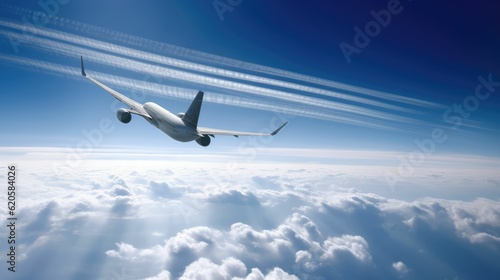 airplane flying above clouds