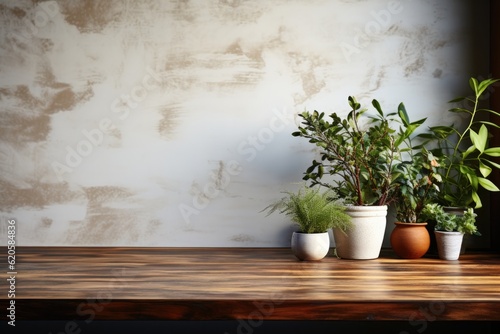 A Marble Countertop Against Backdrop Of Contemporary And Minimalist Art Studio. Generative AI