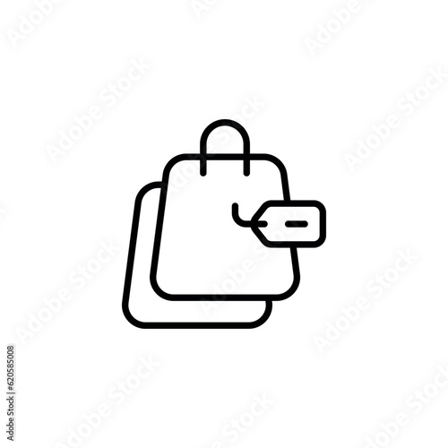 Shopping Bag icon design with white background stock illustration