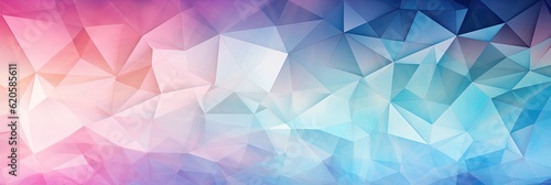 Geometric Lines Abstract Crystalline Pink Sky Blue Pale Green Panoramic Background. Generative AI