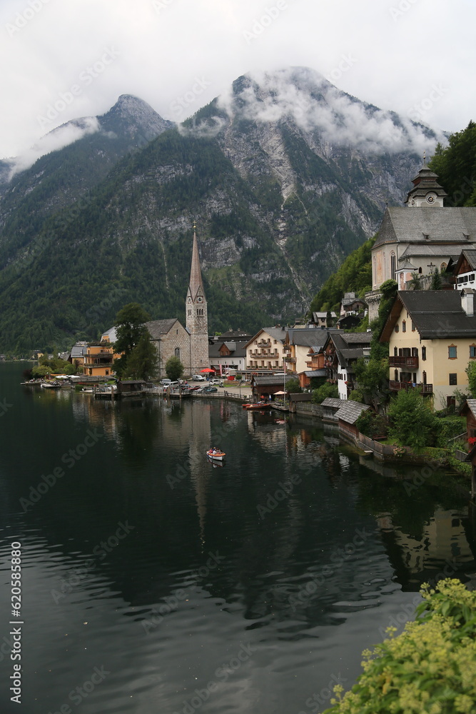 A town on the shore of a lake, Austria
