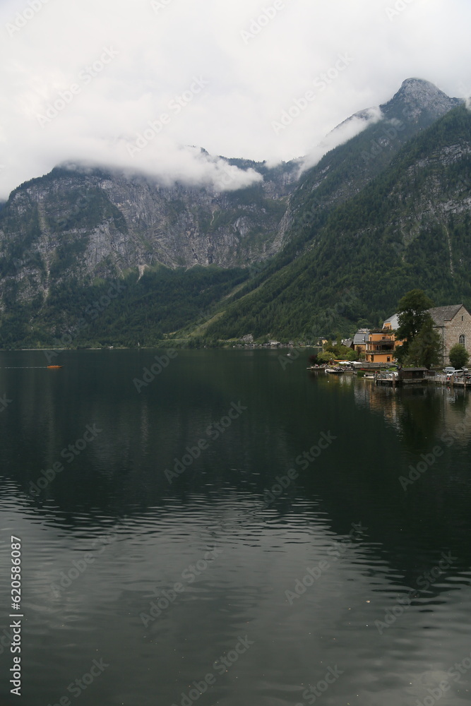A town on the shore of a lake, Austria