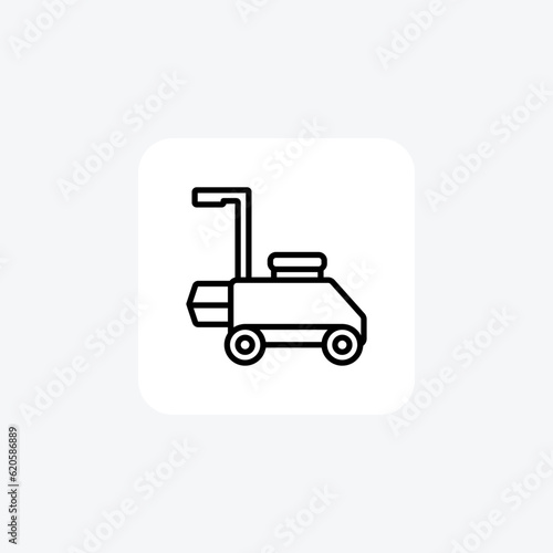 Dynamic Lawn Mower Vector Line Icon