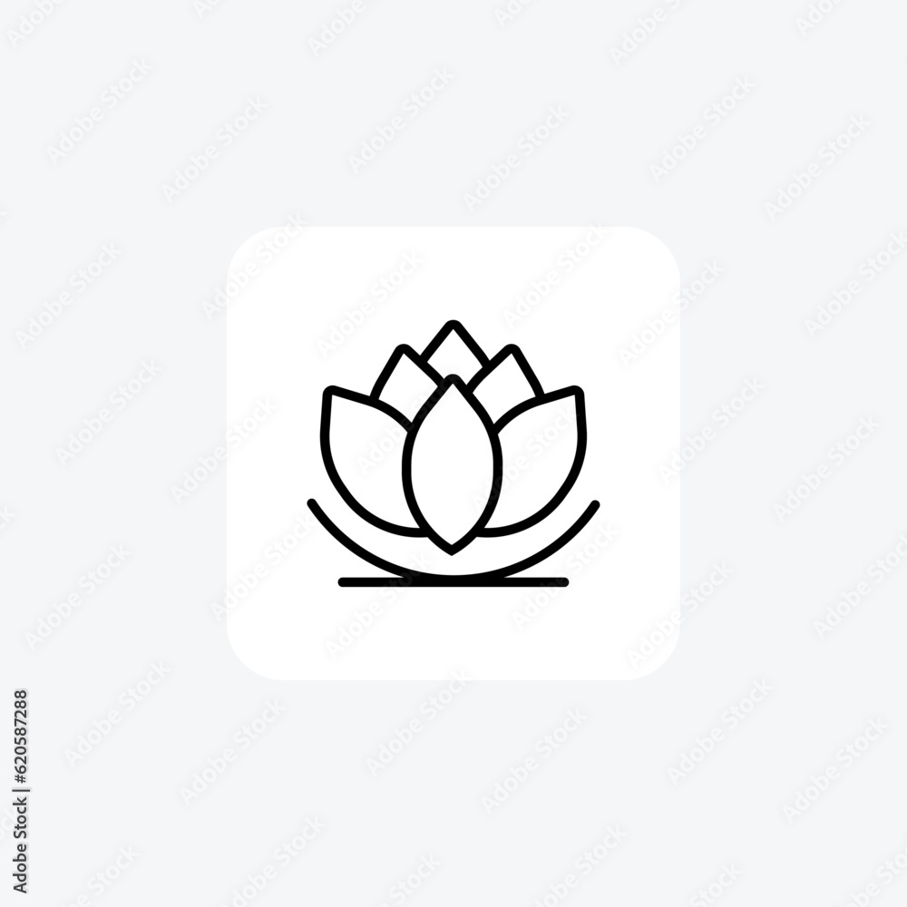 Vibrant Plant, blooming meadows Vector Line Icon Vibrant Plant, blooming meadows Vector Line Icon
