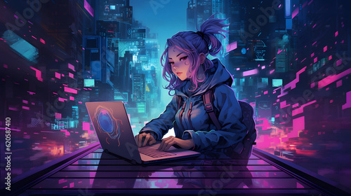 anime hacker cyberpunk