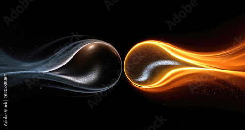 abstract fire flames on a black background