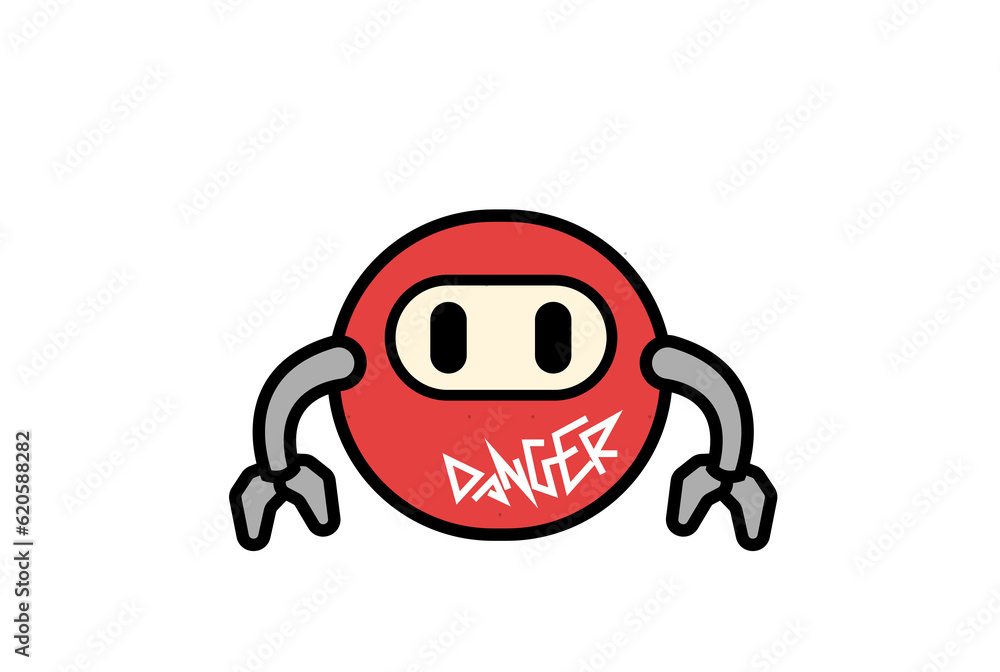 Fototapeta premium Robot head artificial intelligence bot artwork communication character clip art