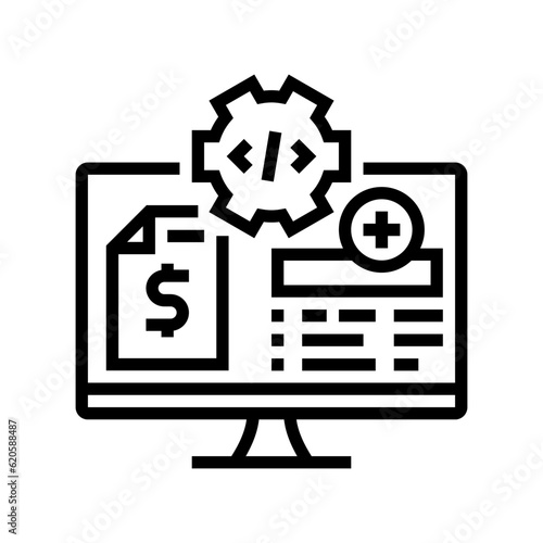 medical coding billing line icon vector. medical coding billing sign. isolated contour symbol black illustration