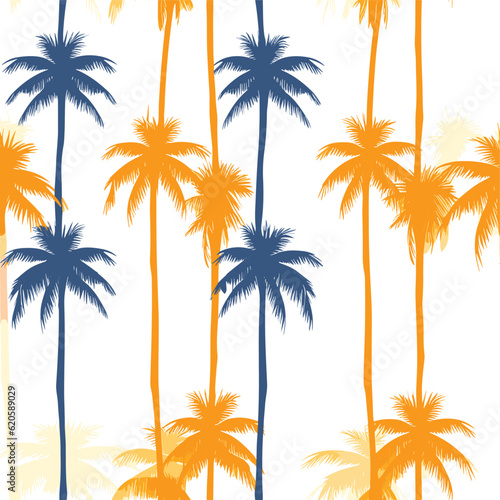Seamless Colorful Hawaii Palms Pattern. Seamless pattern of Hawaii Palms in colorful style. Add color to your digital project with our pattern 