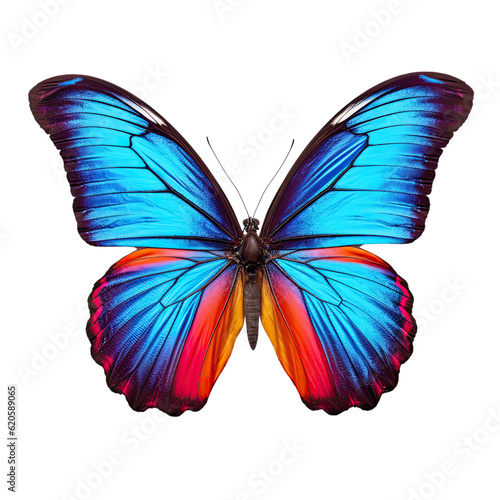 Vibrant Butterfly with Colorful Wings on Transparent Background: Artistic Decorative Element for Summer Designs , isolated transparent background, PNG © HappyTime 17