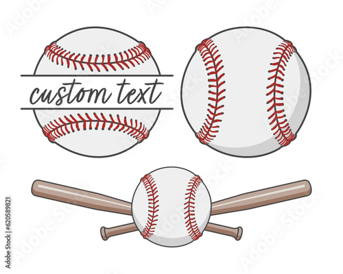 Baseball Ball Split Frame Team Name Template