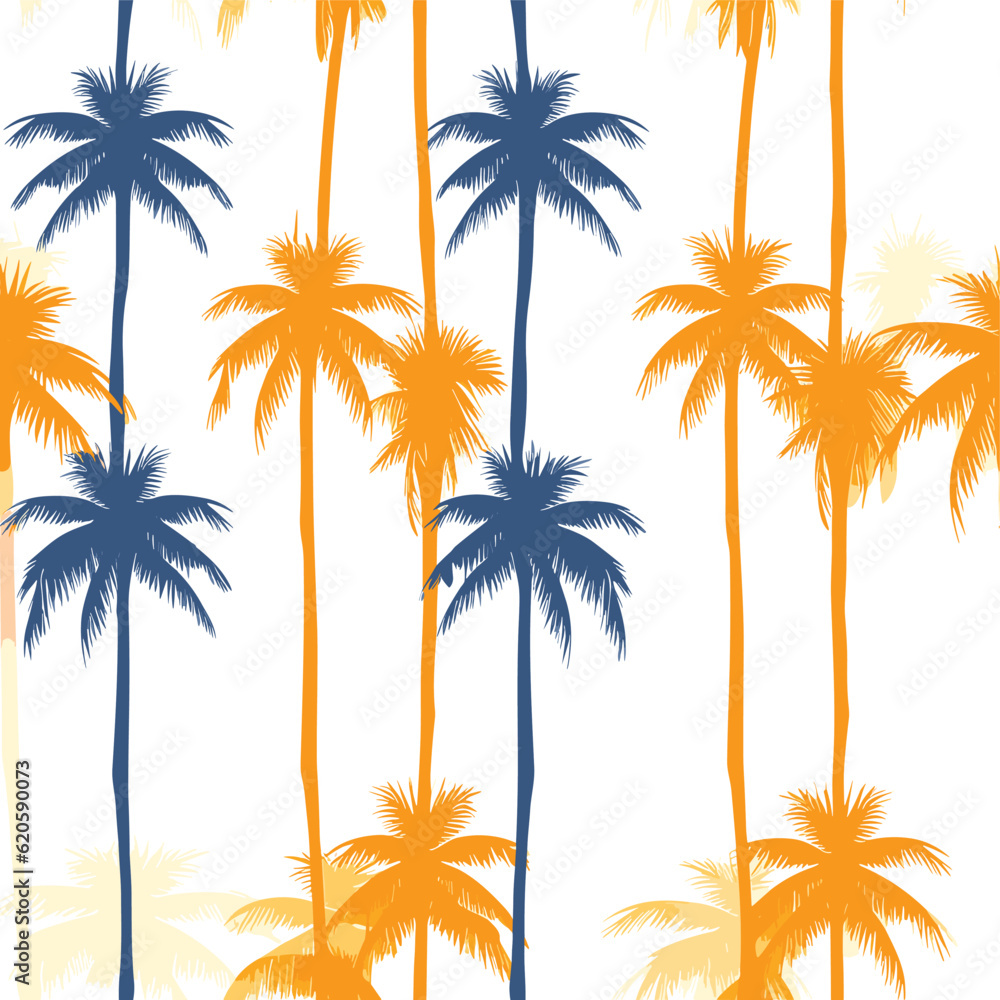 Seamless Colorful Hawaii Palms Pattern. Seamless pattern of Hawaii Palms in colorful style. Add color to your digital project with our pattern!