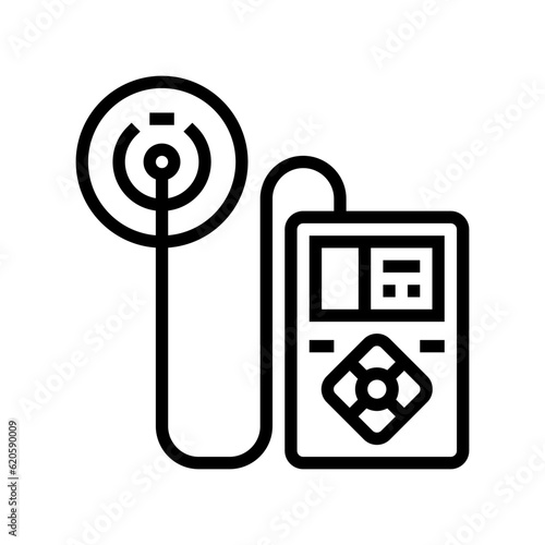 insulin pump biomedical line icon vector. insulin pump biomedical sign. isolated contour symbol black illustration
