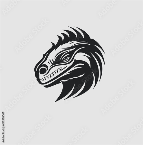 Reptile iguana animal logo icon vector, Reptile animal illustration design