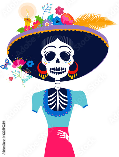 Calavera Catrina - traditional Mexican Day of the Dead character