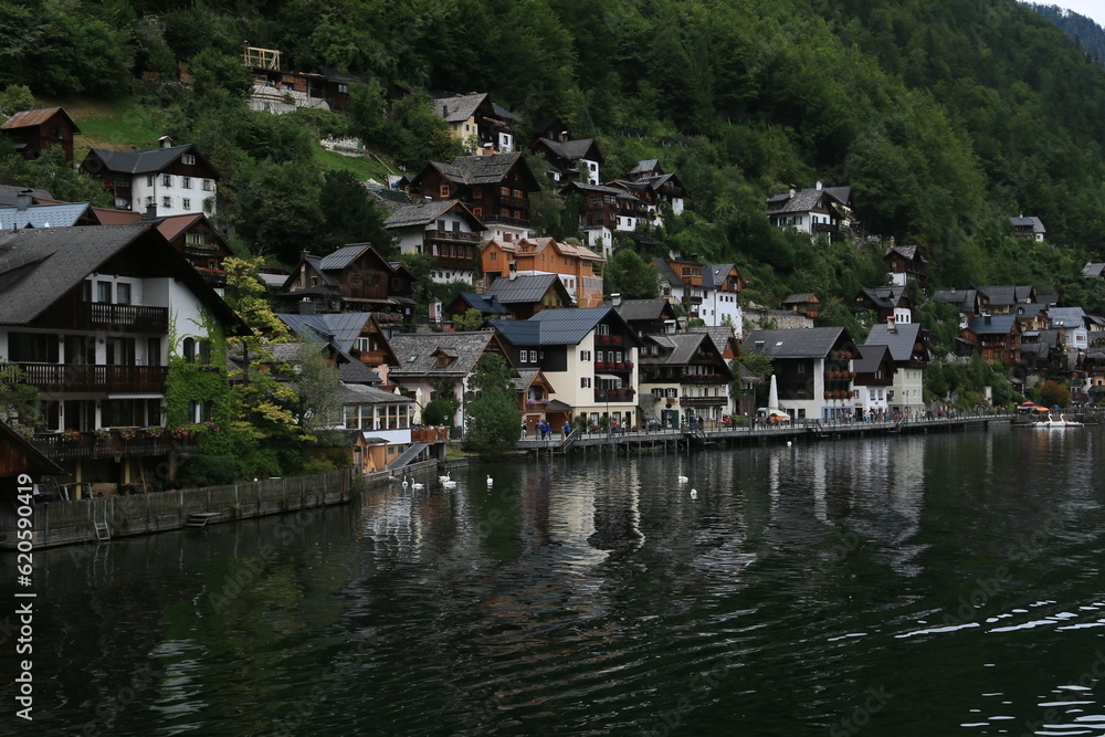 An Austrian Village Embraced by Towering Mountains and a Crystal-Clear Lake An Austrian Village Embraced by Towering Mountains and a Crystal-Clear Lake