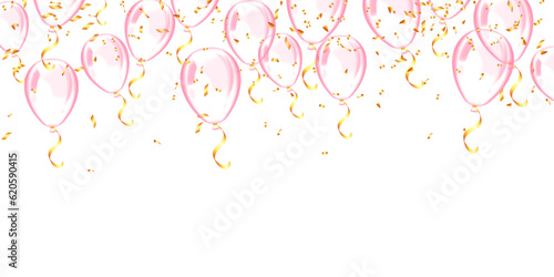 transparent realistic pink balloons isolated on background vector balloon illustration for party celebration birthday festival