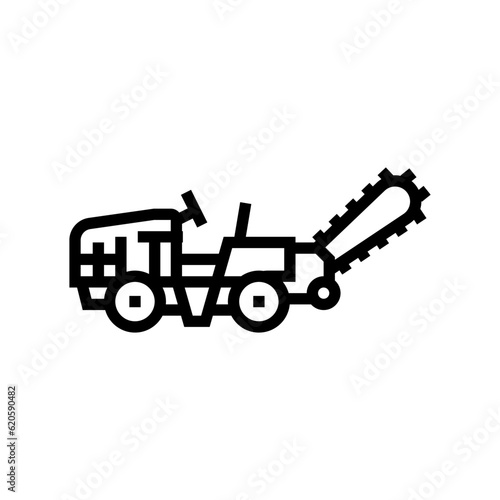 ditch digger civil engineer line icon vector. ditch digger civil engineer sign. isolated contour symbol black illustration