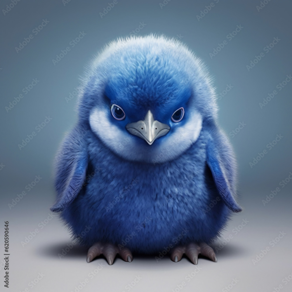 Small fuzzy blue bird. Small fuzzy blue bird.