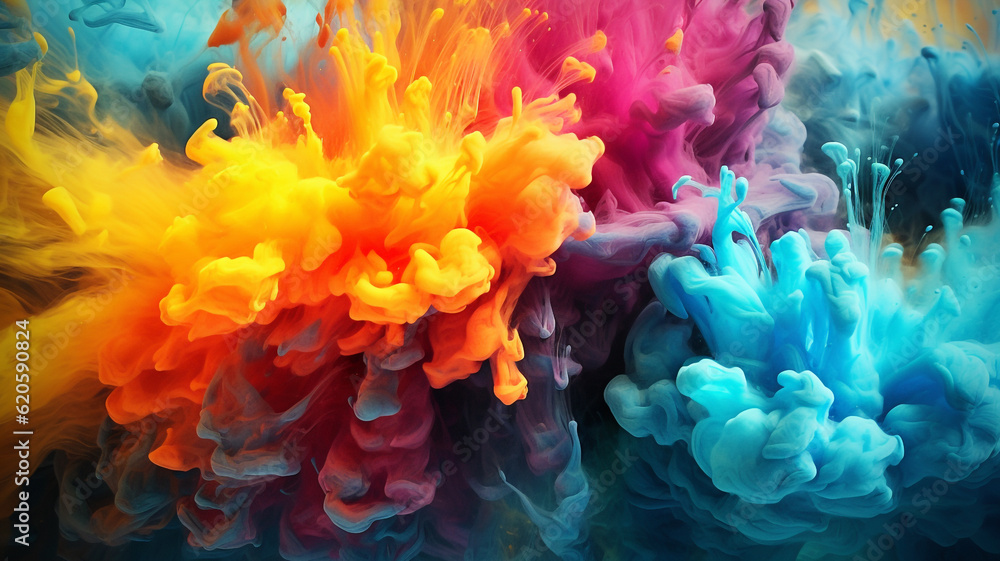 Obraz premium abstract colorful background vibrant color interplay of colors, AI generated.