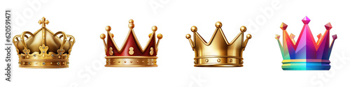 Crown clipart collection, vector, icons isolated on transparent background