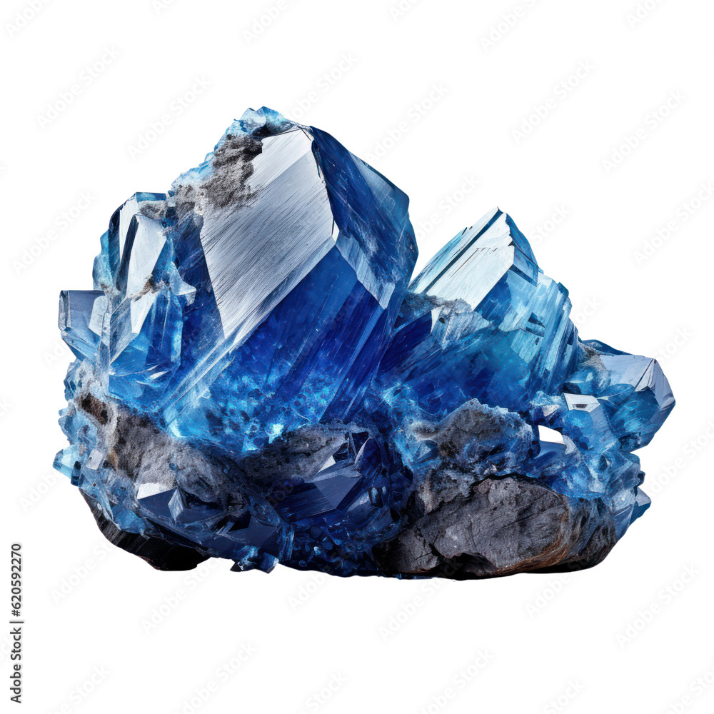 blue crystal clear crystal isolated on transparent background cutout