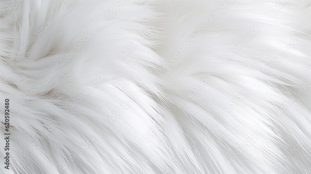 Fototapeta premium Illustration of close up of a white fur texture created with Generative AI technology