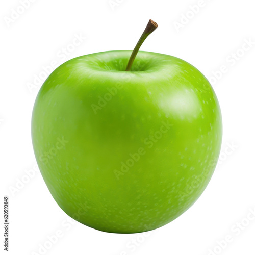 green apple isolated on transparent background cutout