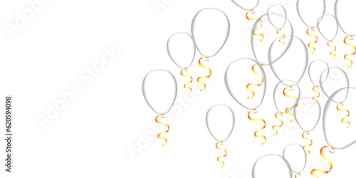 transparent realistic white balloons isolated on background vector balloon illustration for party celebration birthday festival