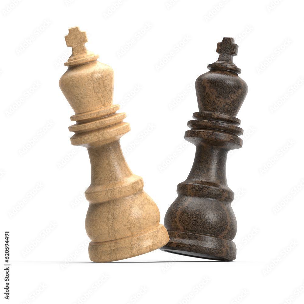 3d Rendering of Two Wooden Textured Chess Kings 3d Rendering of Two Wooden Textured Chess Kings