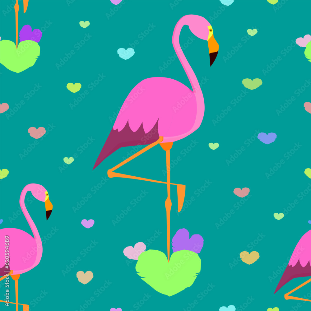 Obraz premium Pattern Pink flamingo