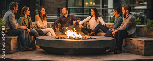 Fotografie, Tablou Fire pits outdoor fireplace propane fire pits in the garden