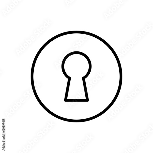 key hole outline style icon