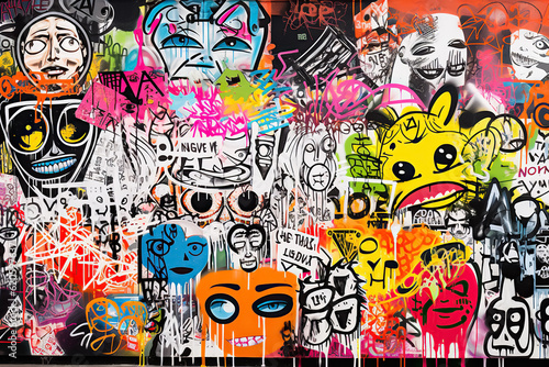 Abstract graffiti backdrop, graffiti wall, street art, urban culture