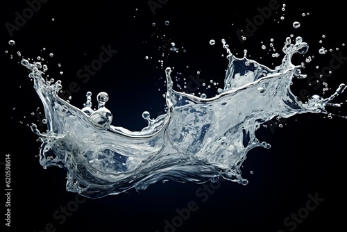 A blue liquid splashing into the water. AI