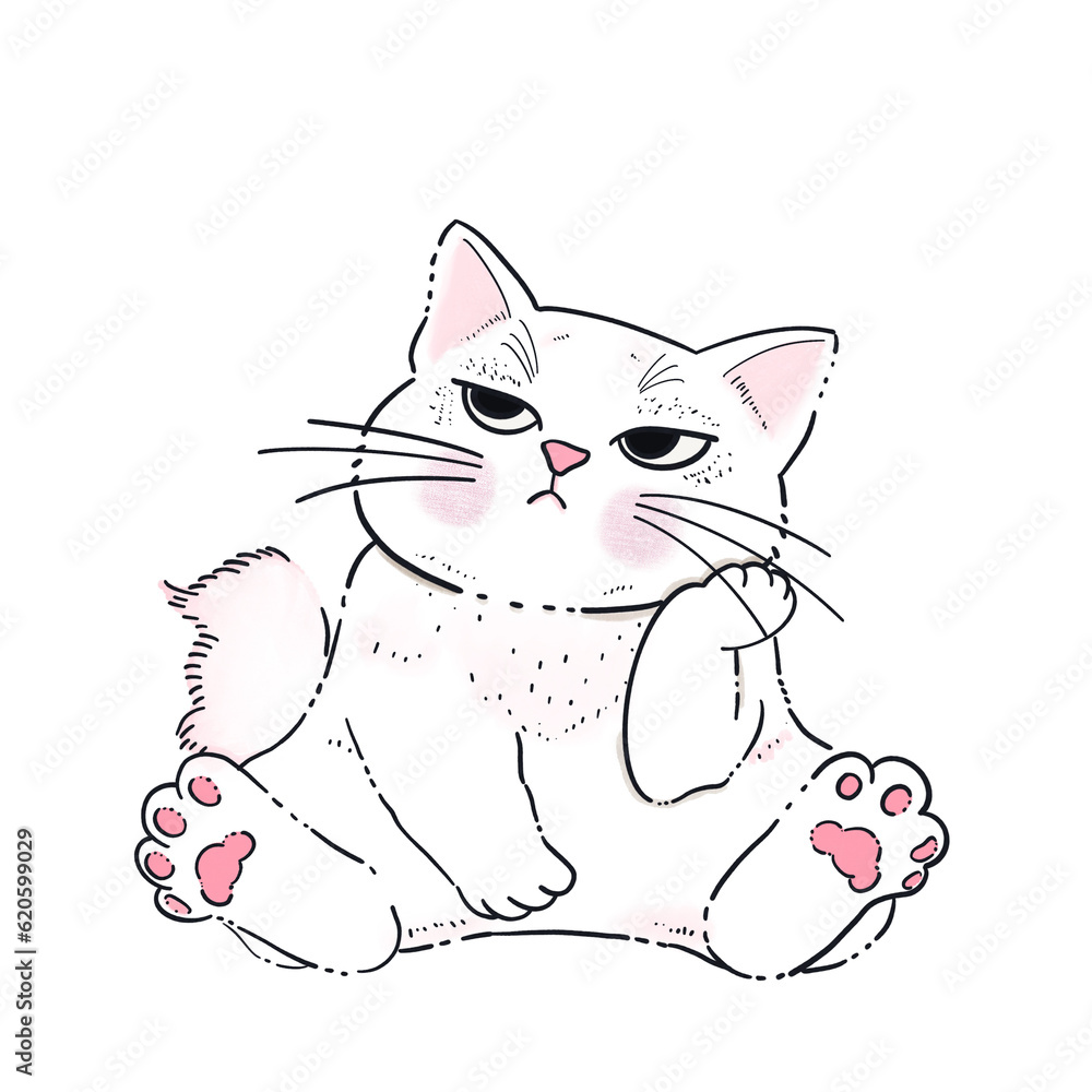 Obraz premium cat pink