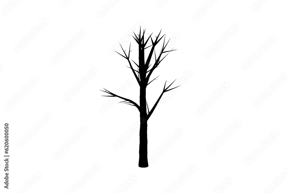 Obraz premium Tree silhouette botanic artwork seasonal wood shape art