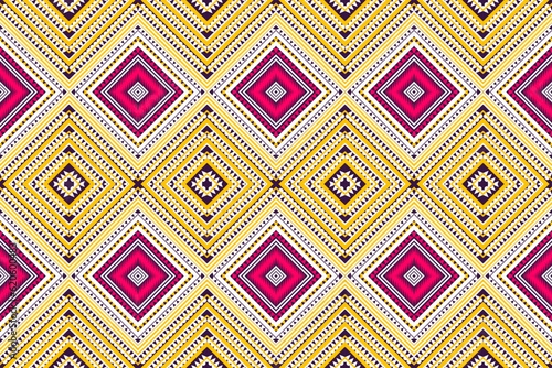 Seamless design pattern, traditional geometric zigzag pattern. purple yellow pink vector illustration design, abstract fabric pattern, aztec style for print textiles 