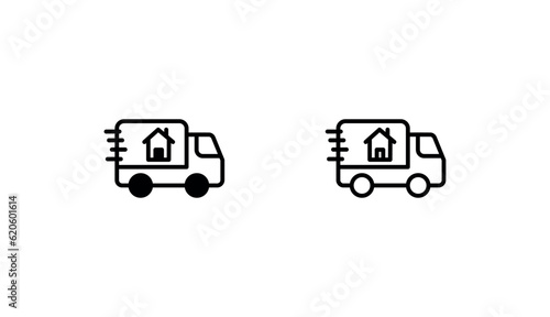 Moving House icon design with white background stock illustration