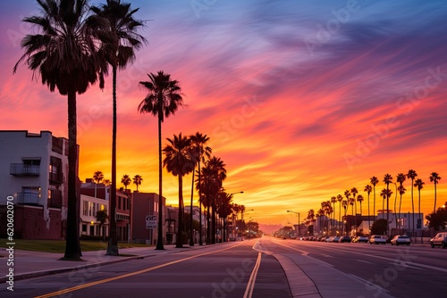 California Dreamin': A Stunning Sunset at Muscle Beach in Venice, Los Angeles - Perfect Summer Wallpaper: Generative AI
