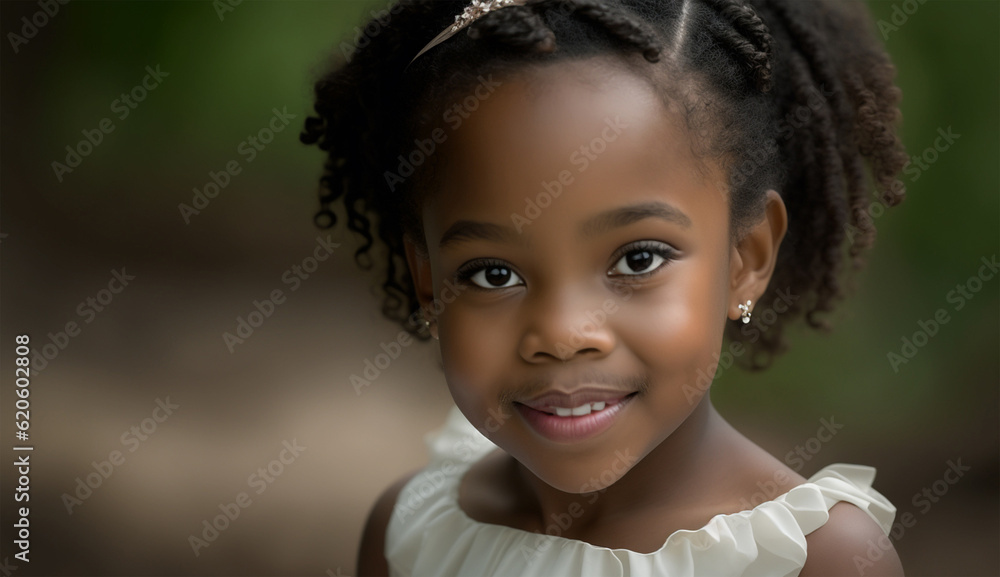 Close-up portrait of a smiling african american little girl Close-up portrait of a smiling african american little girl
