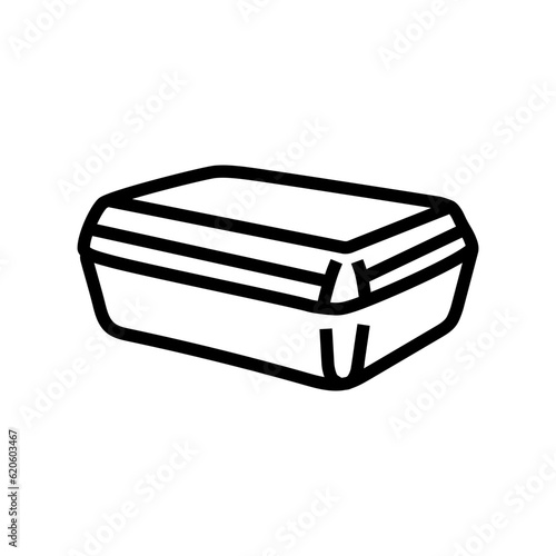 lunch box plastic school line icon vector. lunch box plastic school sign. isolated contour symbol black illustration