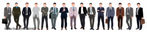 Set of businessman standing. Collection or group of business man. 