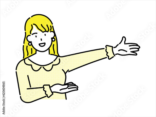 Female character in a positive pose with arms raised in joy.