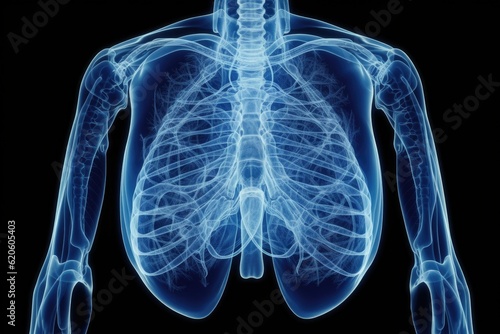 Chest x-ray image of dextrocardia and situs inversus patient that demonstrated heart,lungs,ribs,bones and muscles look like clearly film for diagnostic from radiologists in the hospital. Generative AI photo