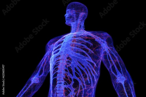 Computer tomography angiography :CTA of whole body scan. CT angiography for determine vascular disease / trauma. Generative AI photo
